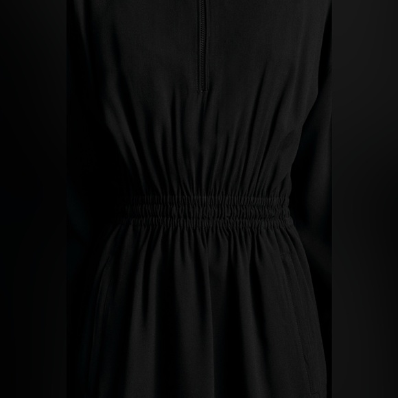 Moncler Envers Satin Black High Neck Zip Longsleeve Dress Italian Size 38 EU - Picture 8 of 13